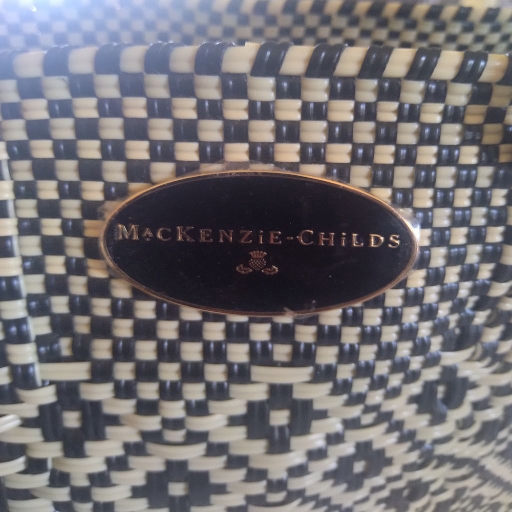 NWOT Women's Mackenzie-Childs Black & Beige Woven Tote Bag One Size - Picture 4 of 14